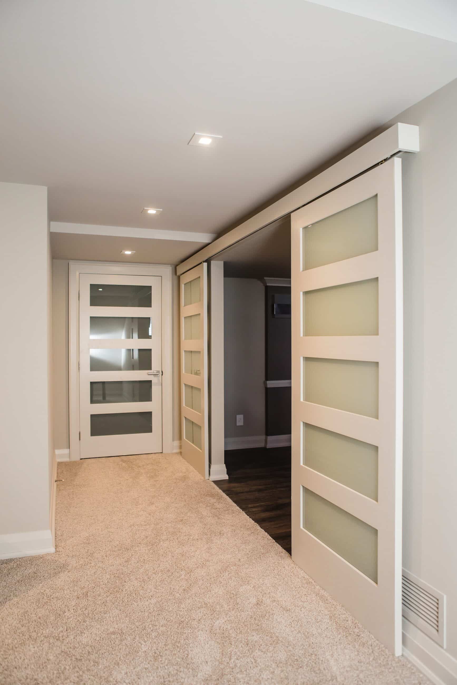 A stylish double closet doors with shelves