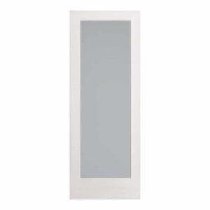 A white French Door Diffused Laminate model with a glass pane