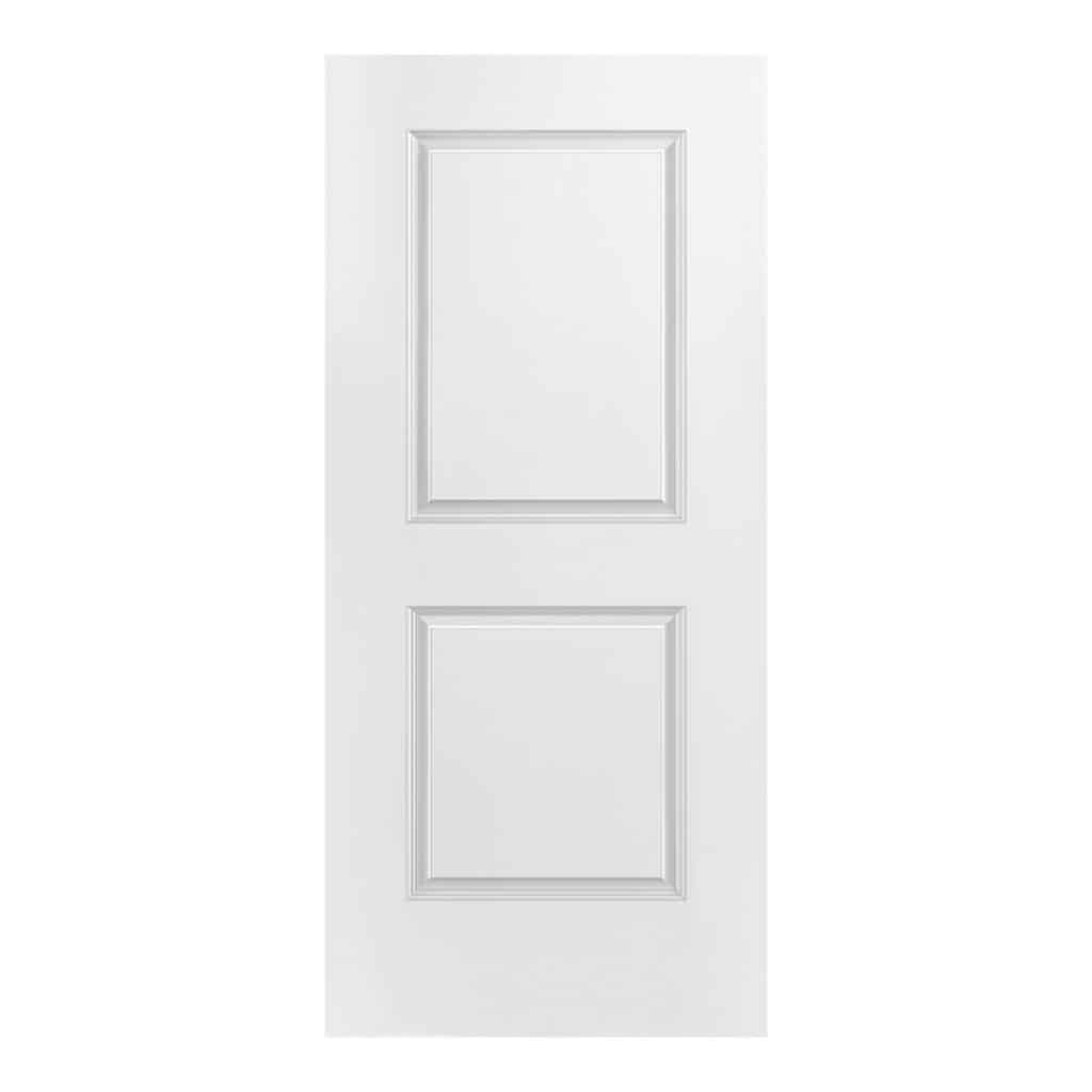 A white door with two smooth panels