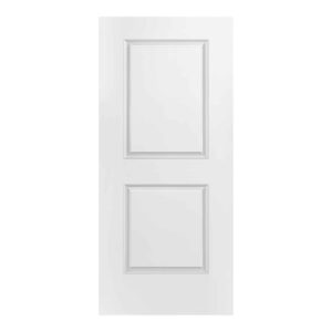 A white door with two smooth panels