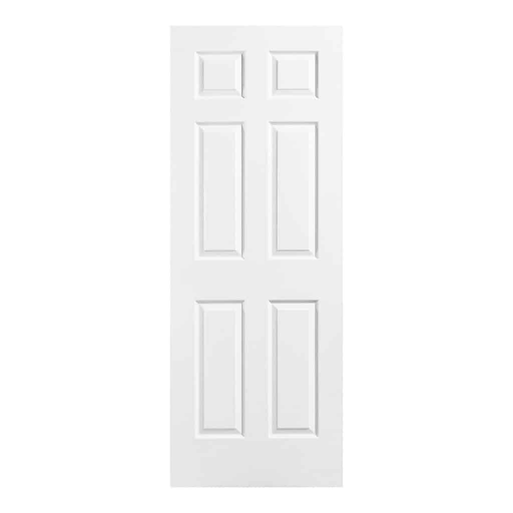 A white Moulded Panel door with six panels