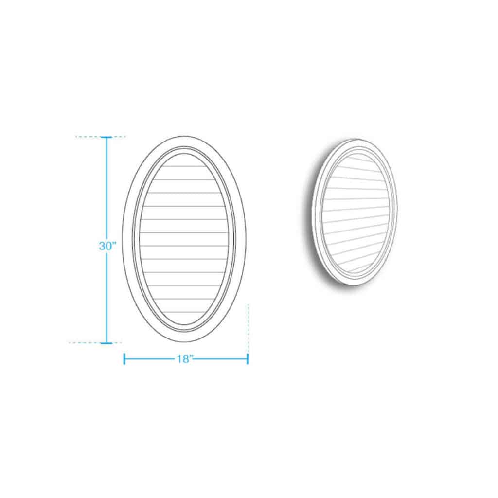 Oval Vertical Closed Louver Vent