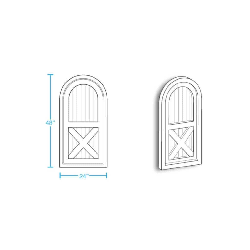 Round Top Cross-Buck Panel Vent