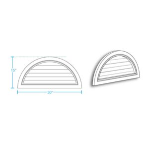 Half Round Closed Louver Vent