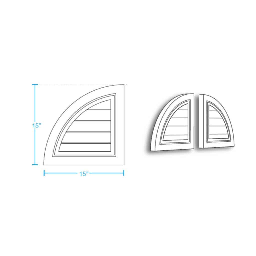 Quarter Round Closed Louver Vent