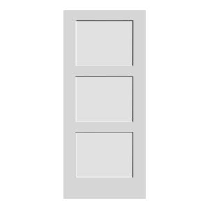 A white Shaker Door with three panels