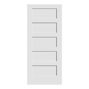 A white Shaker Door with five panels
