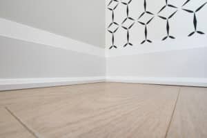 baseboard with wallpaper