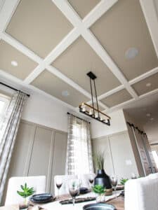 coffered ceiling in dining room