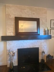 Faux beam mantel