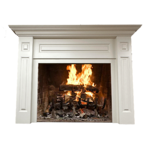 Raised panel fireplace mantel